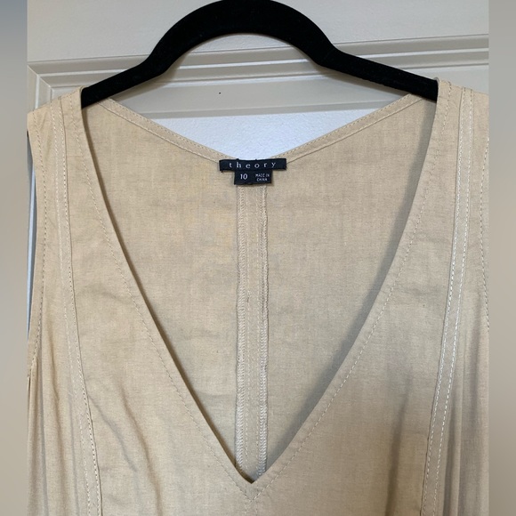 Theory Tan Sleeveless V-Neck Dress - Picture 4 of 10